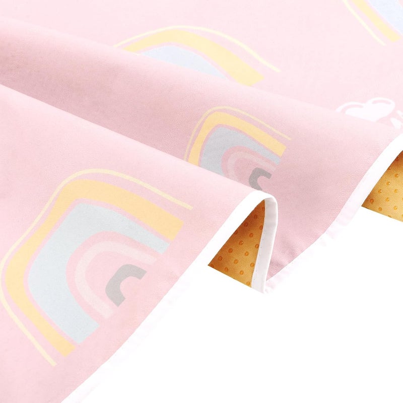 CLCROBD Splat Mat for Under High Chair/Arts/Crafts by , 51" Baby Anti-Slip Food Splash and Spill Mat for Eating Mess, Waterproof Floor Protector and Table Cloth (Rainbow Pink) - Image 5